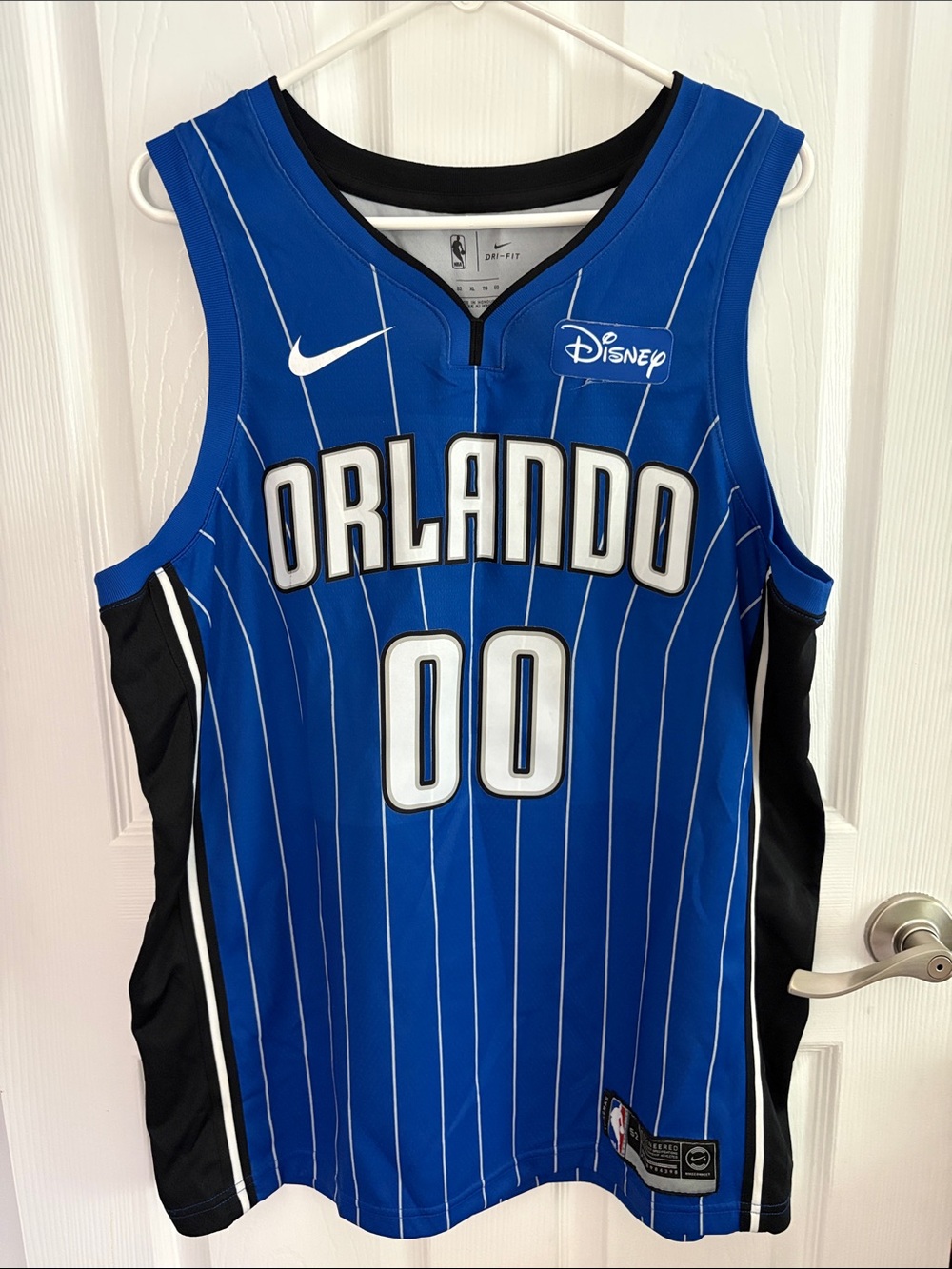 Blue Orlando Magic Aaron Gordon Pinstripe Basketball Jersey with Disney Patch